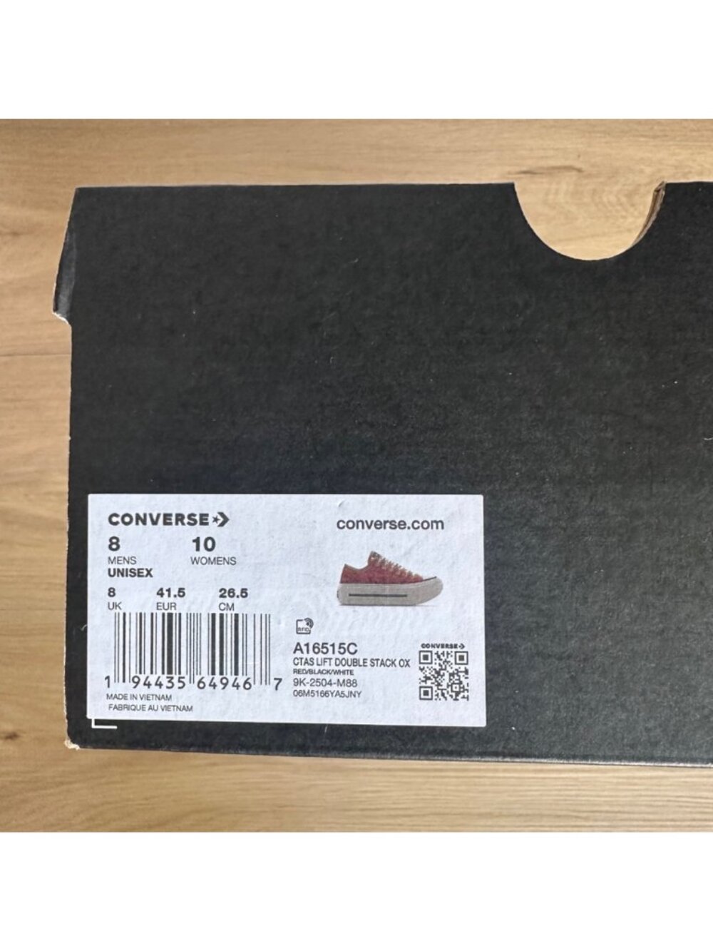⭐Converse Lift Double Stack Platform Low Sz 8 Men's shoes Sneakers Red A16515C⭐ - Picture 7 of 8